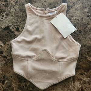 NWT Sabo Skirt Tan Blush Crop Top Small